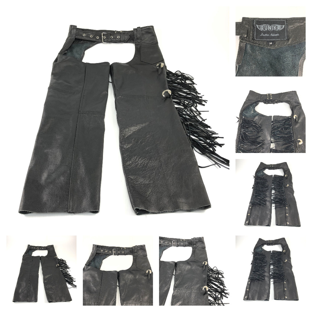 Vintage UNIK leather chaps w/ tassles